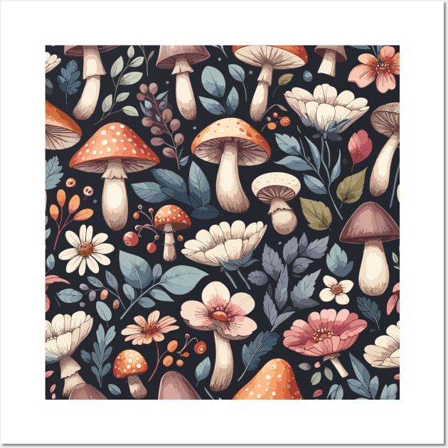 Mushroom Pattern Wall Art by Siha Arts